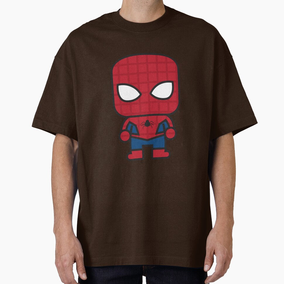 Cute Web Hero Chibi ÿ Kawaii Masked Superhero Cartoon | Minimal Comic Style Design Graphic T-Shirt