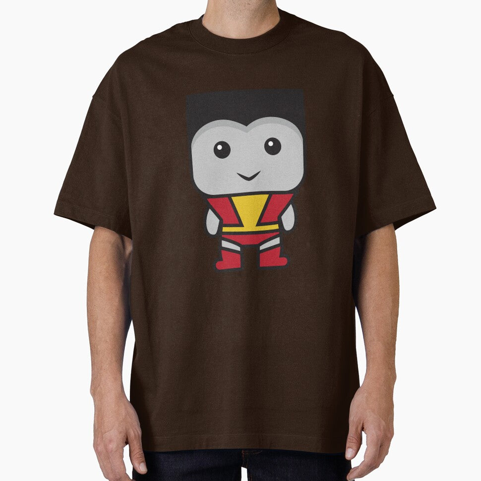 Cute Colossus X-Men Chibi Sticker | Marvel Superhero Cartoon Character Casual Print T-Shirt