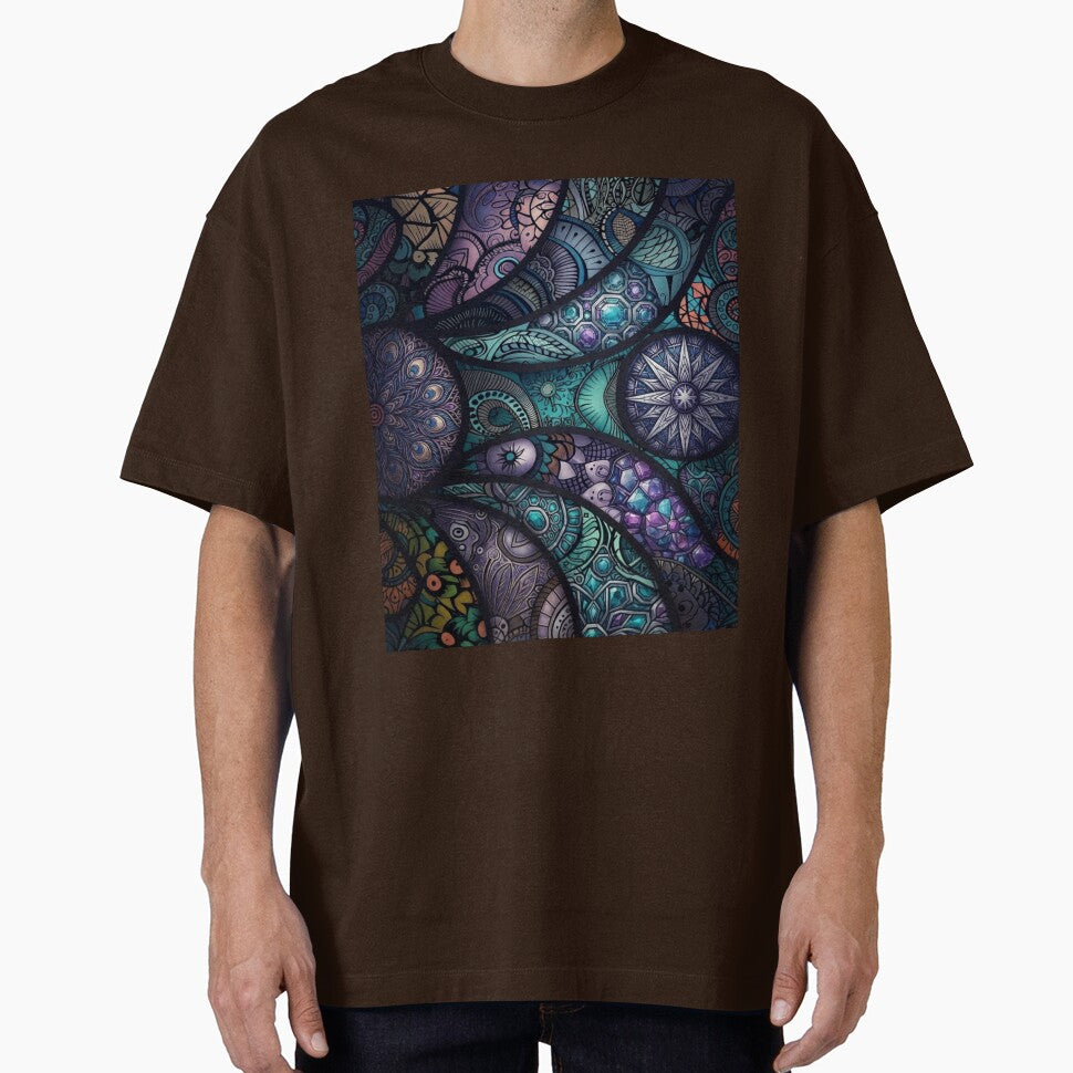 Abstract Boho Mandala Mosaic Pattern Everyday Graphic Tee