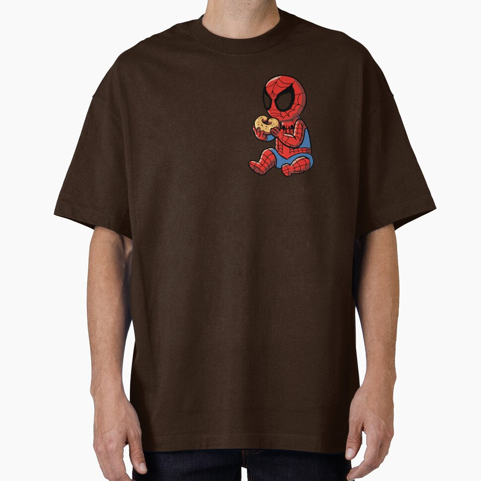 Baby Spider Bagel Break - Trendy Hilarious Comic Spider Art Eating Food Meme Cartoon Costume Graphic T-Shirt