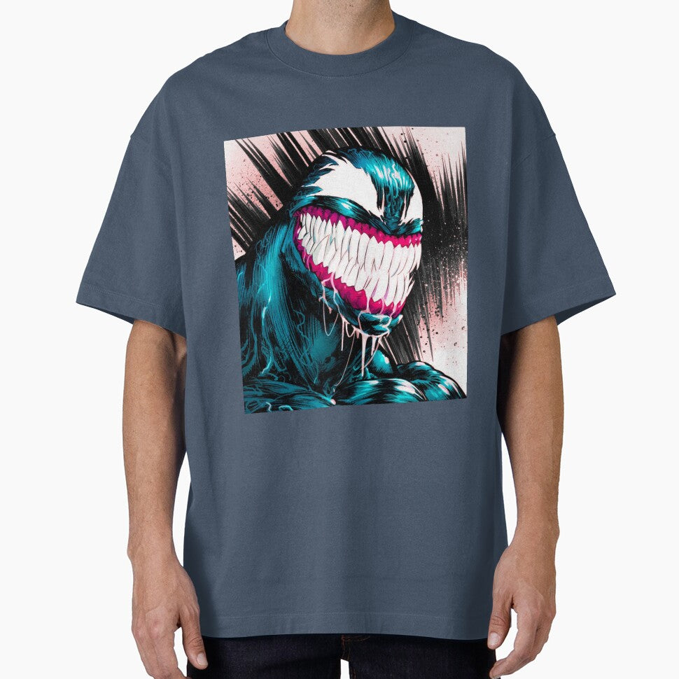 Blue Black Carnage Casual Print T-Shirt