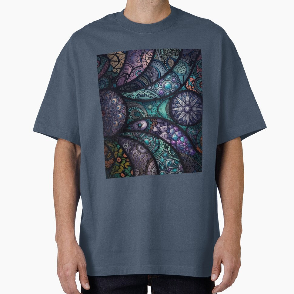 Abstract Boho Mandala Mosaic Pattern Everyday Graphic Tee