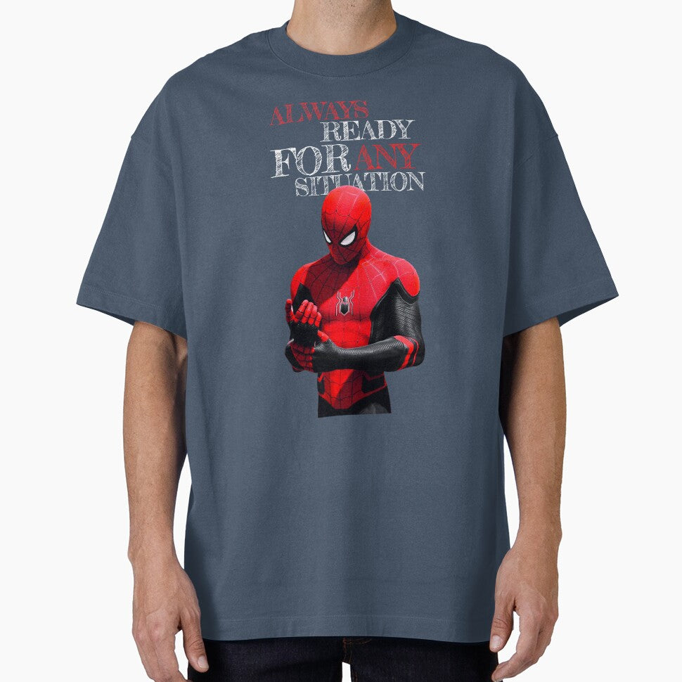 Always Ready For Any Situation Superhero Spider Action graphic Sticker Graphic T-Shirt