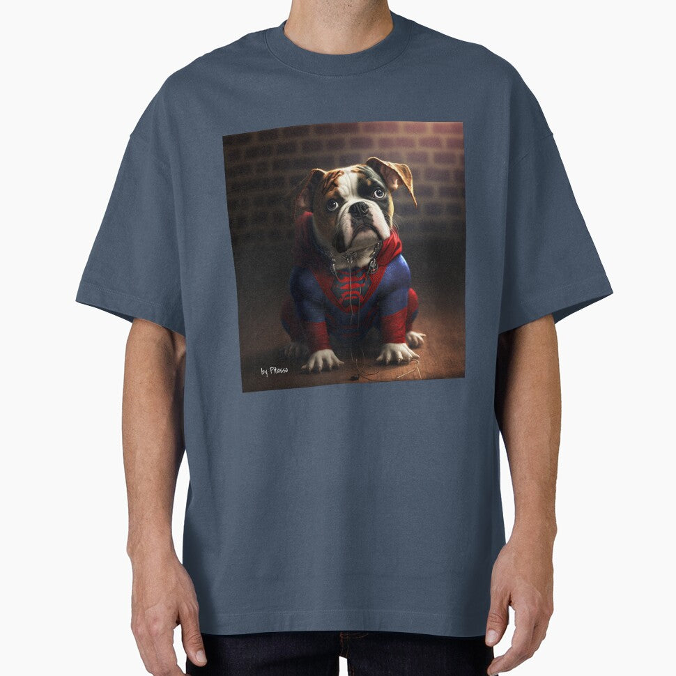 Cute dog wearing a spiderman costume - bulldog spiderman Vintage-Inspired T-Shirt