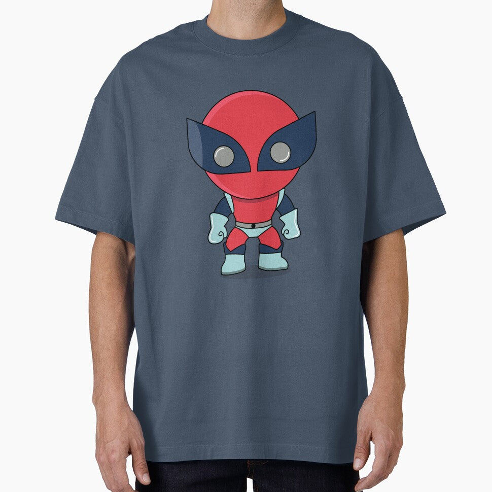 Cute Red Superhero Mascot Sticker | Chibi Comic Character | deadpool Vintage-Inspired T-Shirt