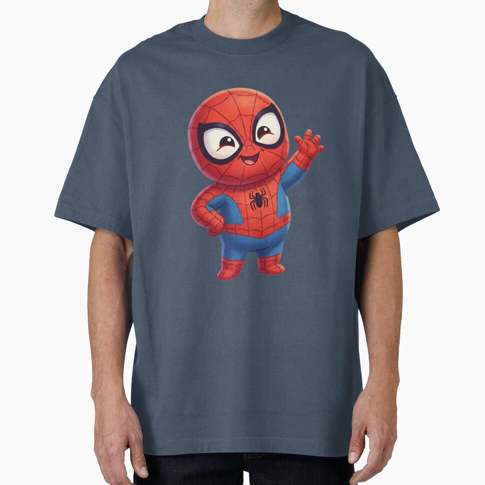 Cute Web Hero Waving | Kawaii Superhero Cartoon | Kids Friendly Character Sticker & Tee Design Vintage-Inspired T-Shirt