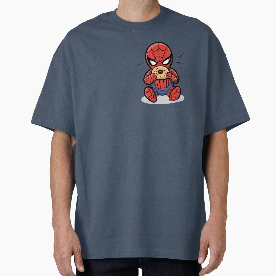 Baby Spider Bagel Break - Trendy Hilarious Comic Spider Art Eating Food Meme Cartoon Costume Graphic T-Shirt