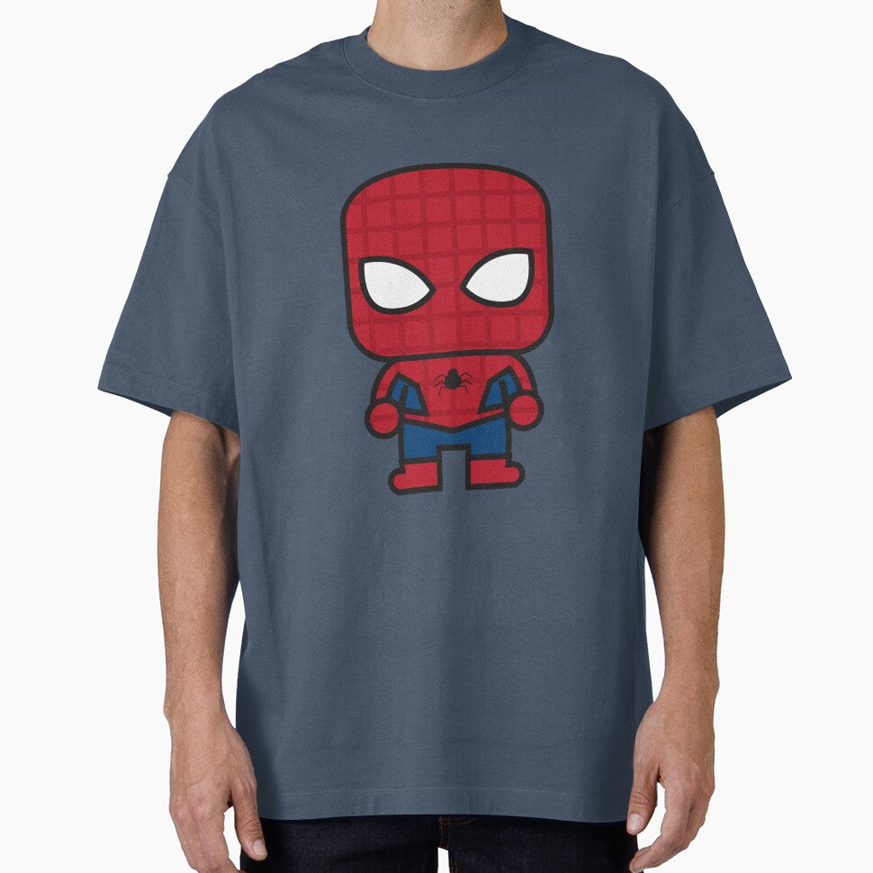 Cute Web Hero Chibi ÿ Kawaii Masked Superhero Cartoon | Minimal Comic Style Design Graphic T-Shirt