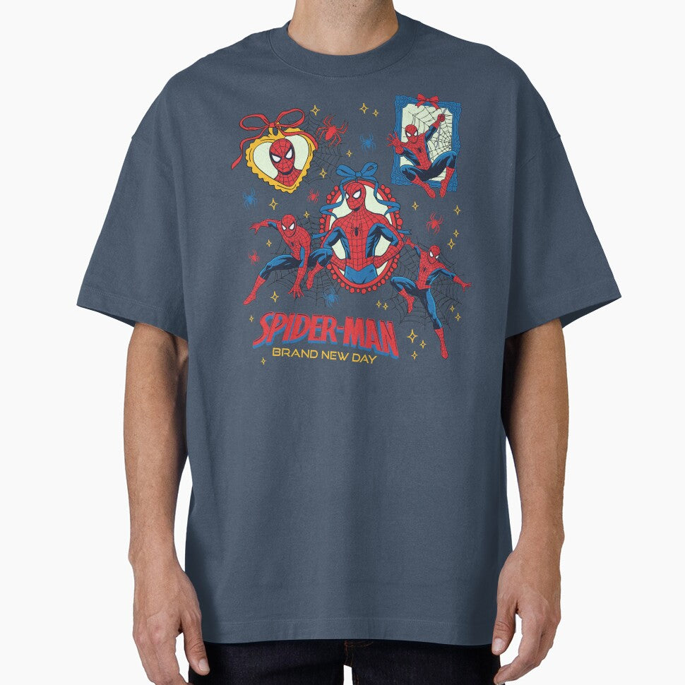 Comic Style Web Hero Collage With Bow Frame Design Graphic T-Shirt
