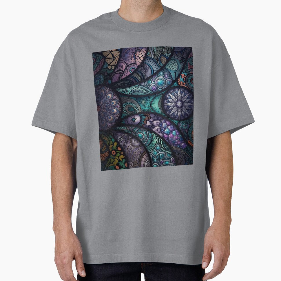Abstract Boho Mandala Mosaic Pattern Everyday Graphic Tee
