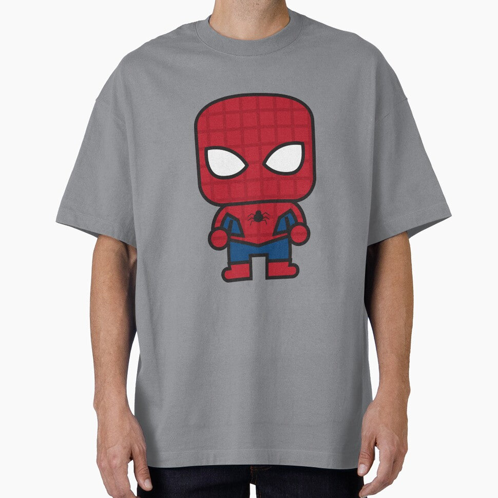 Cute Web Hero Chibi ÿ Kawaii Masked Superhero Cartoon | Minimal Comic Style Design Graphic T-Shirt