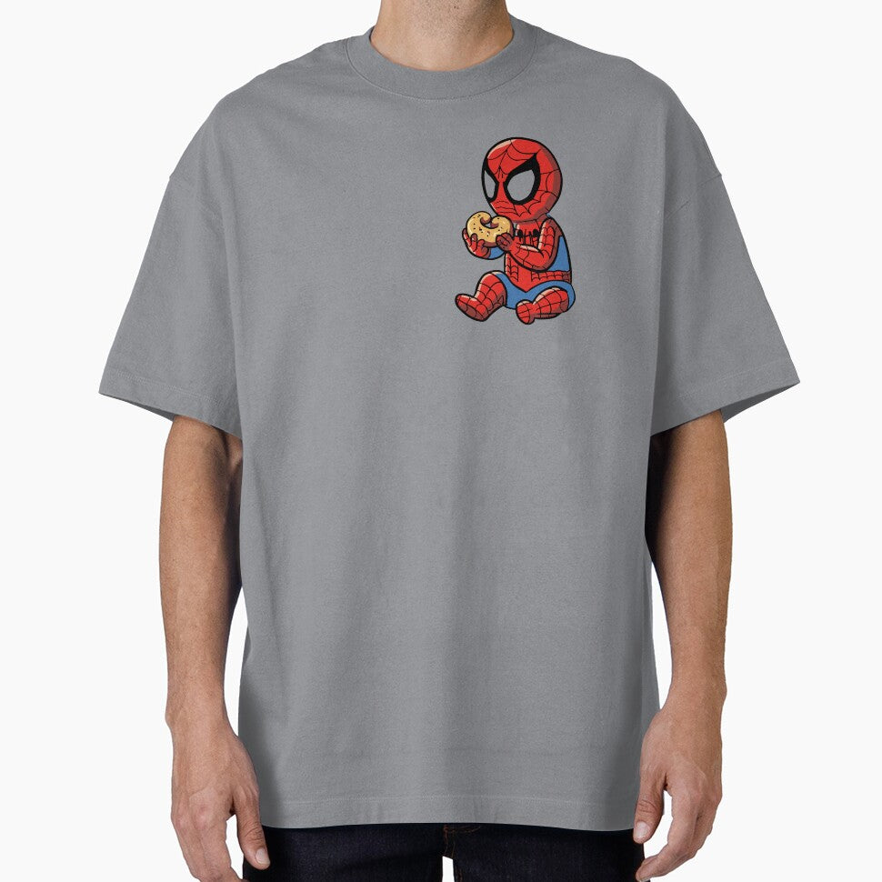 Baby Spider Bagel Break - Trendy Hilarious Comic Spider Art Eating Food Meme Cartoon Costume Graphic T-Shirt
