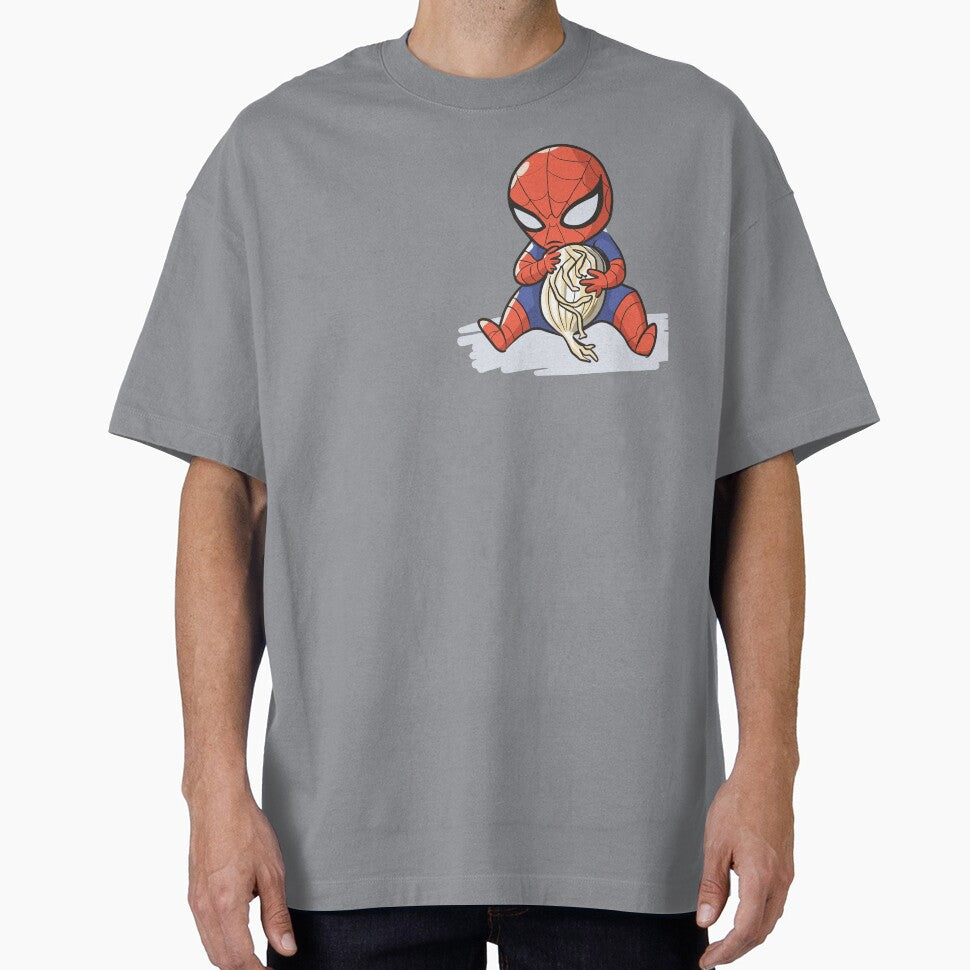 Baby Spider Onion Ring Snack Attack - Hilarious Comic Spider Art Eating Food Meme Cartoon Costume Graphic T-Shirt