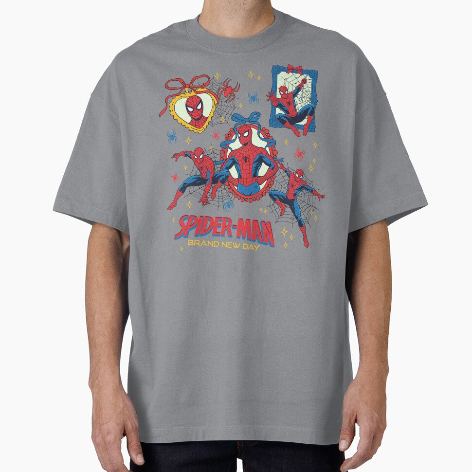Comic Style Web Hero Collage With Bow Frame Design Graphic T-Shirt