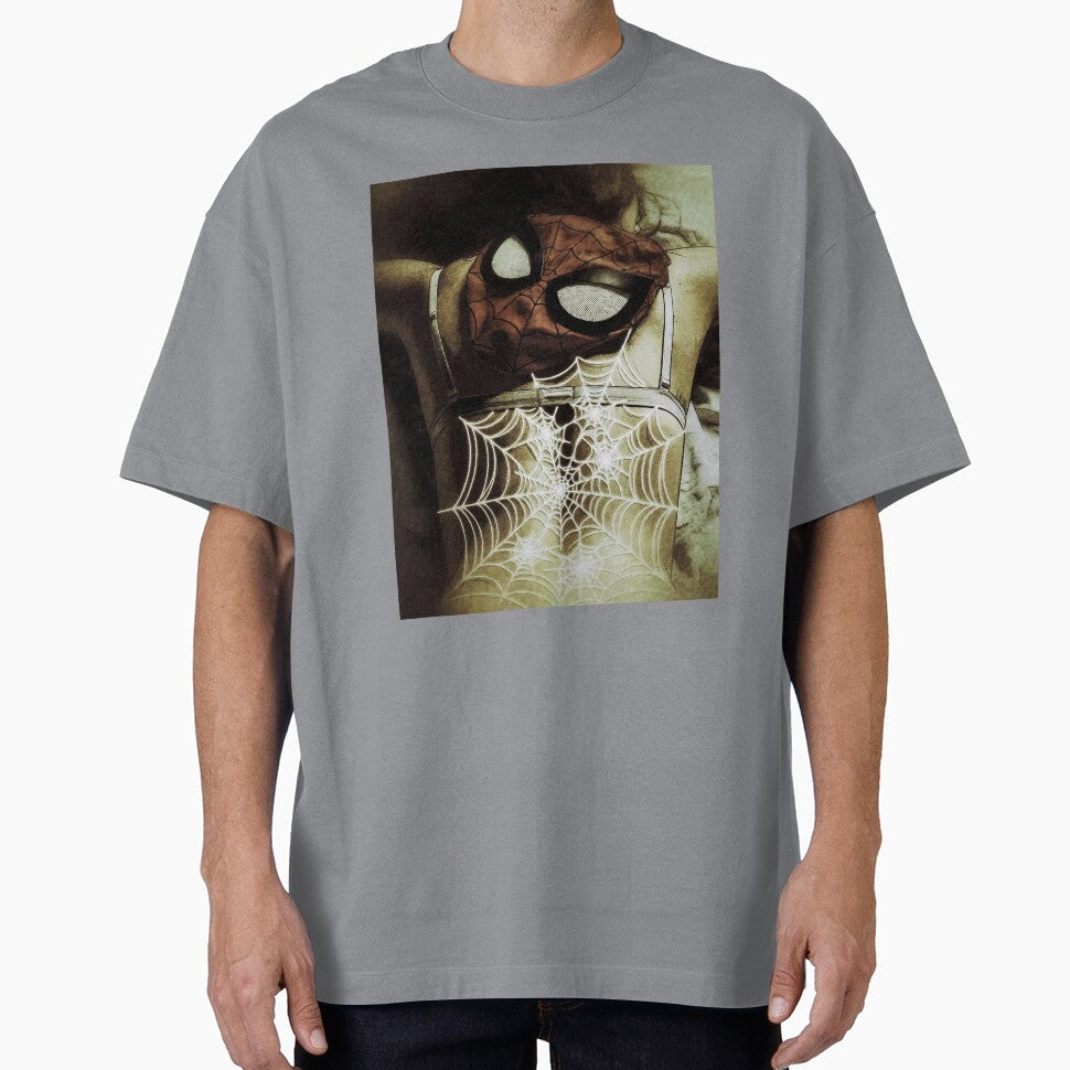 Behind the Mask - Spider Web Comic Art Vintage-Inspired T-Shirt