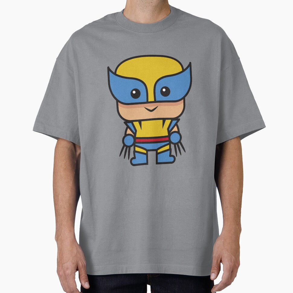 Cute Claw Hero Chibi ÿ Kawaii Mutant Superhero Cartoon | Minimal Comic Style Design Casual Print T-Shirt