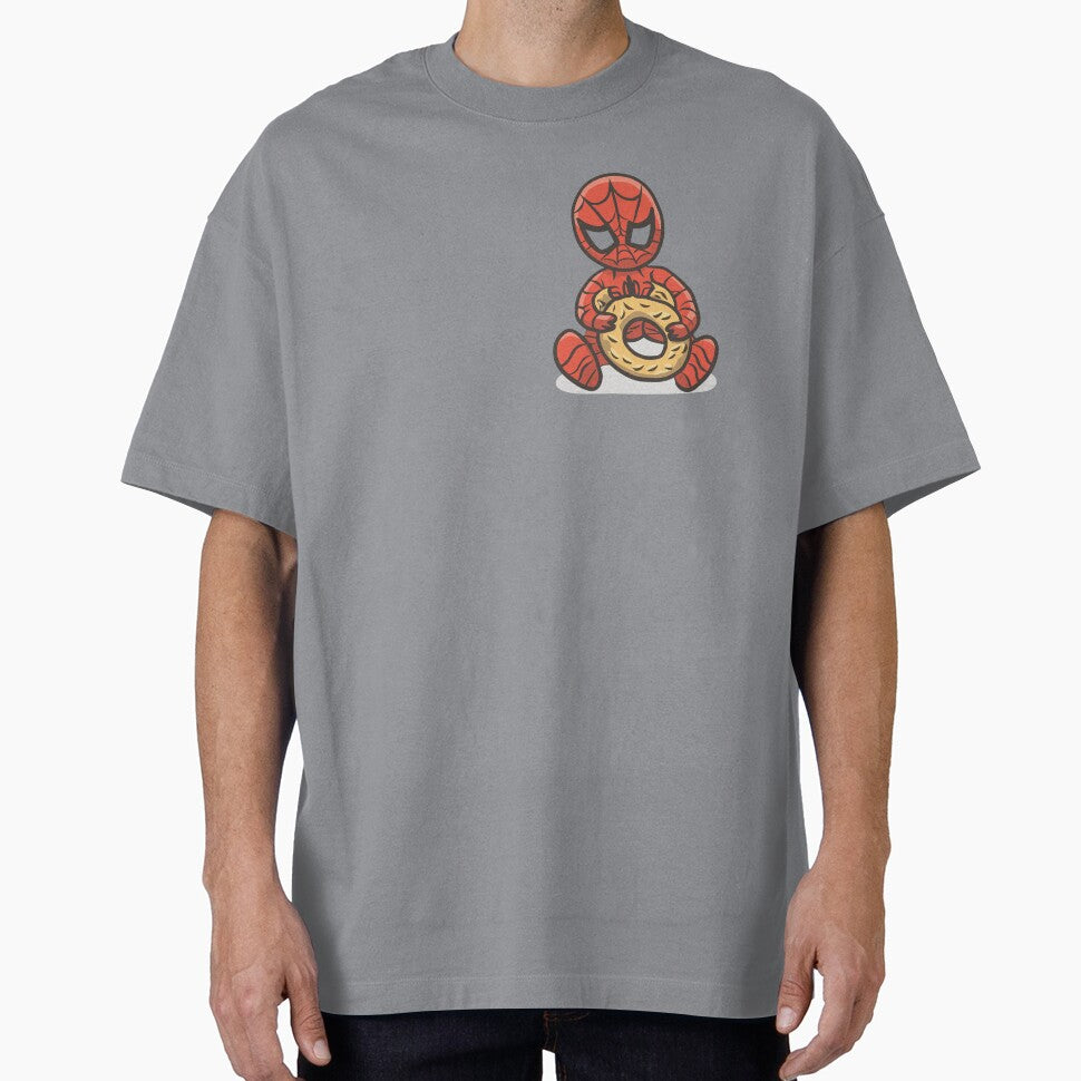Baby Spider Bagel Break - Trendy Hilarious Comic Spider Art Eating Food Meme Cartoon Costume Retro Style Tee