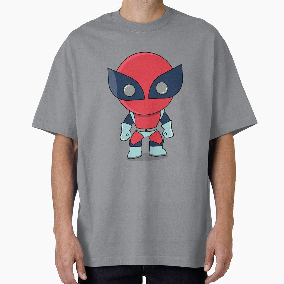 Cute Red Superhero Mascot Sticker | Chibi Comic Character | deadpool Vintage-Inspired T-Shirt