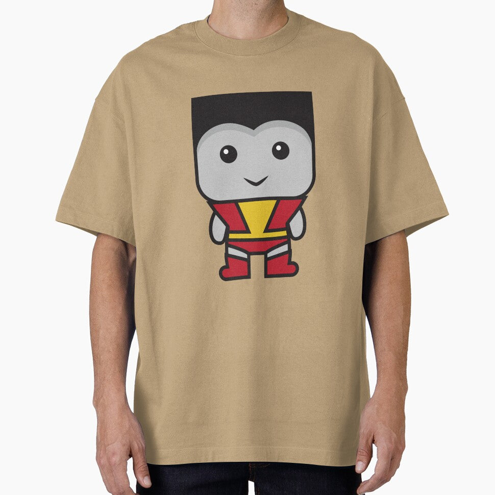 Cute Colossus X-Men Chibi Sticker | Marvel Superhero Cartoon Character Casual Print T-Shirt
