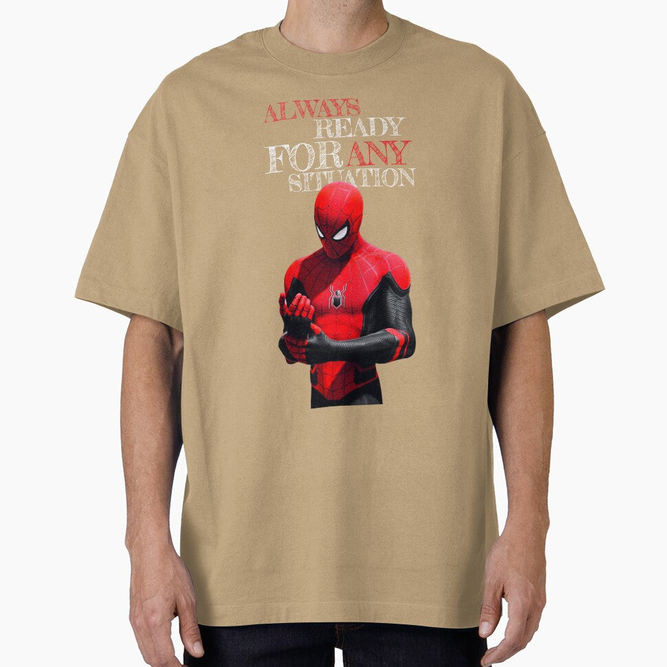 Always Ready For Any Situation Superhero Spider Action graphic Sticker Graphic T-Shirt