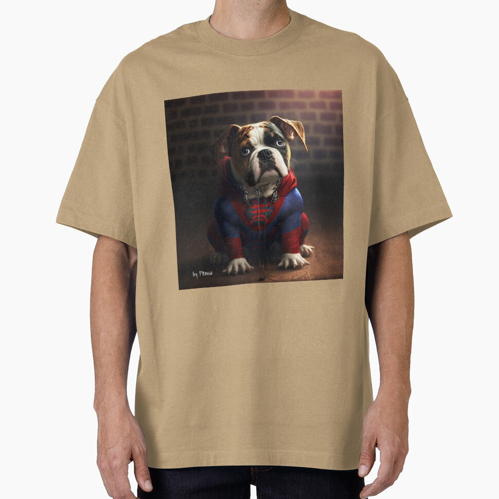 Cute dog wearing a spiderman costume - bulldog spiderman Vintage-Inspired T-Shirt