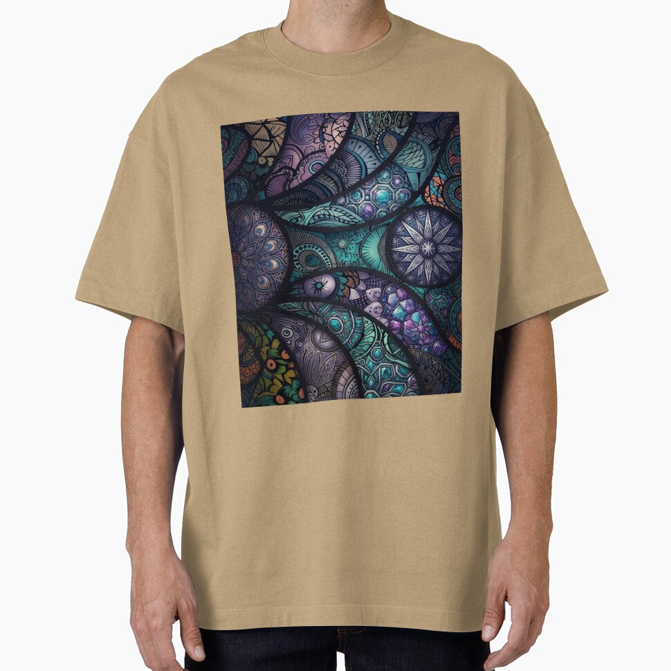 Abstract Boho Mandala Mosaic Pattern Everyday Graphic Tee