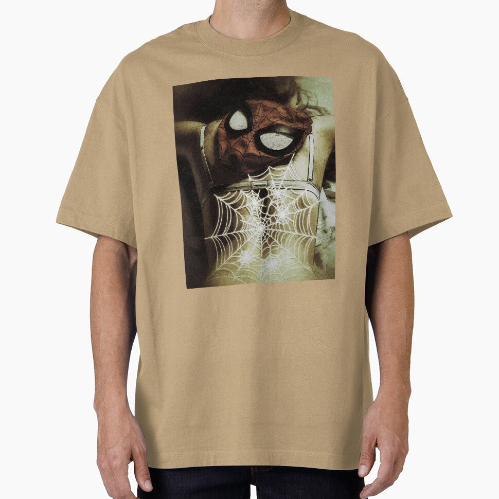 Behind the Mask - Spider Web Comic Art Vintage-Inspired T-Shirt