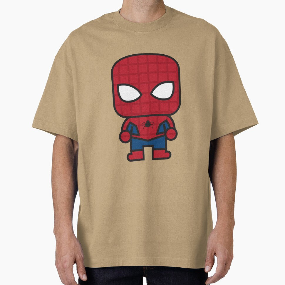 Cute Web Hero Chibi ÿ Kawaii Masked Superhero Cartoon | Minimal Comic Style Design Graphic T-Shirt