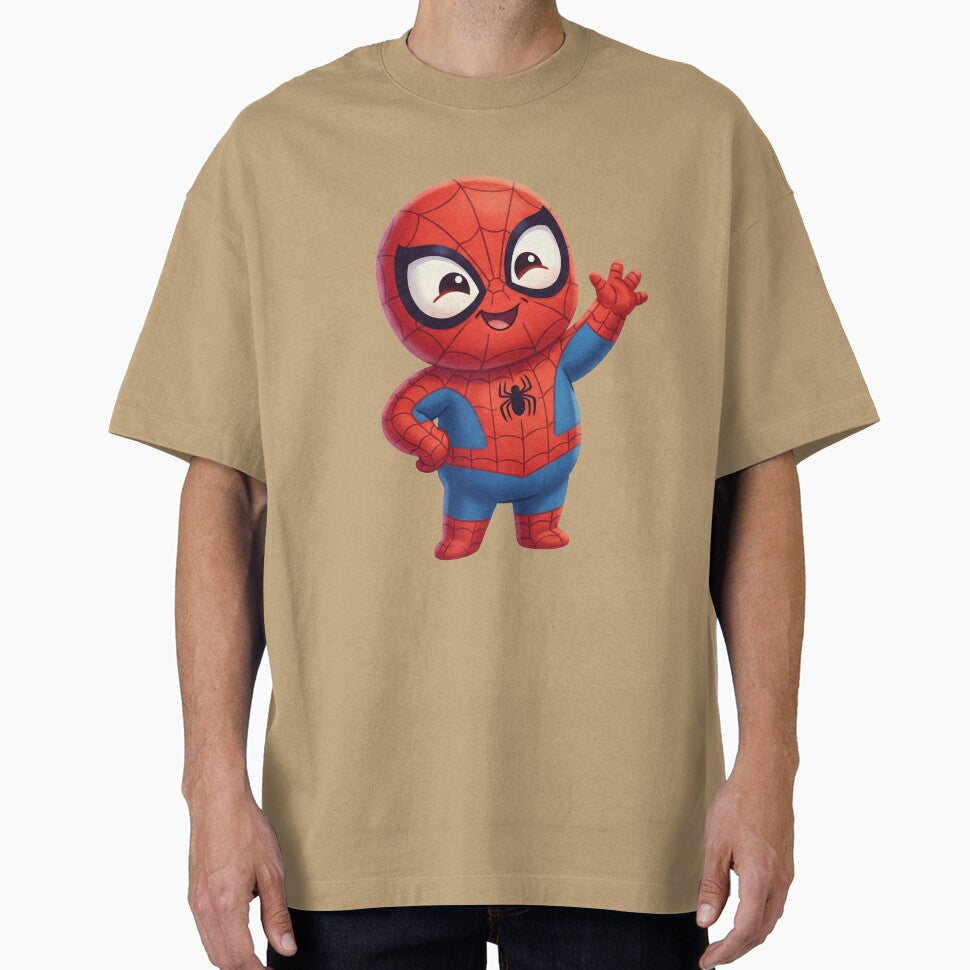 Cute Web Hero Waving | Kawaii Superhero Cartoon | Kids Friendly Character Sticker & Tee Design Vintage-Inspired T-Shirt