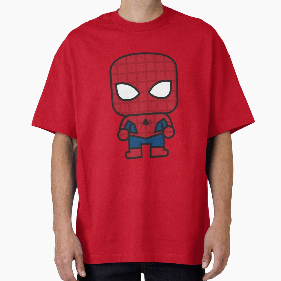 Cute Web Hero Chibi ÿ Kawaii Masked Superhero Cartoon | Minimal Comic Style Design Graphic T-Shirt