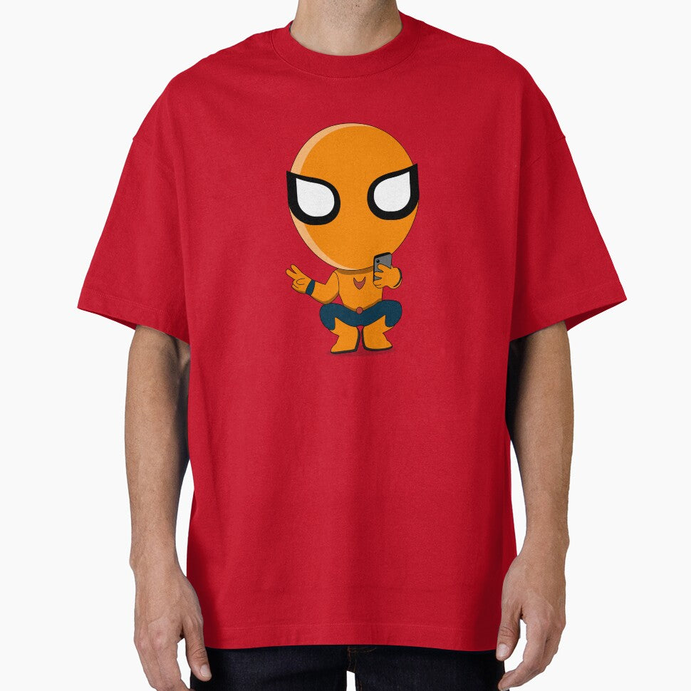 Cute Orange Superhero Mascot Sticker | Chibi Cartoon Hero Character | Cute Orange Superhero Mascot Cartoon Sticker | Chibi Comic Character Graphic T-Shirt
