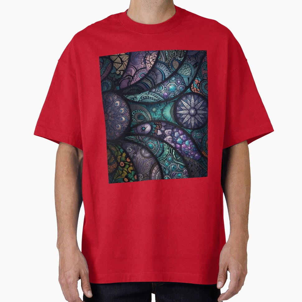 Abstract Boho Mandala Mosaic Pattern Everyday Graphic Tee