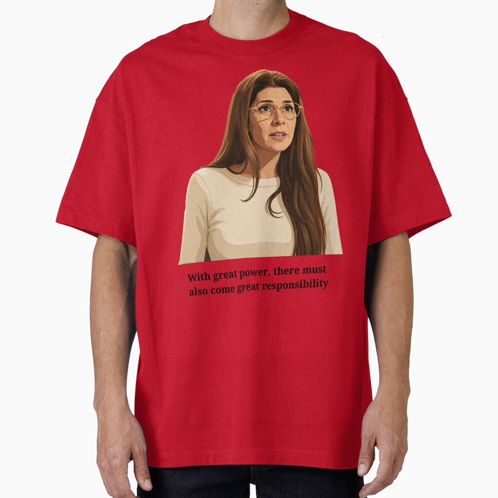 Aunt May spiderman inspired vector art | Inspirational Responsibility Typography | Comic Inspired Design Vintage-Inspired T-Shirt