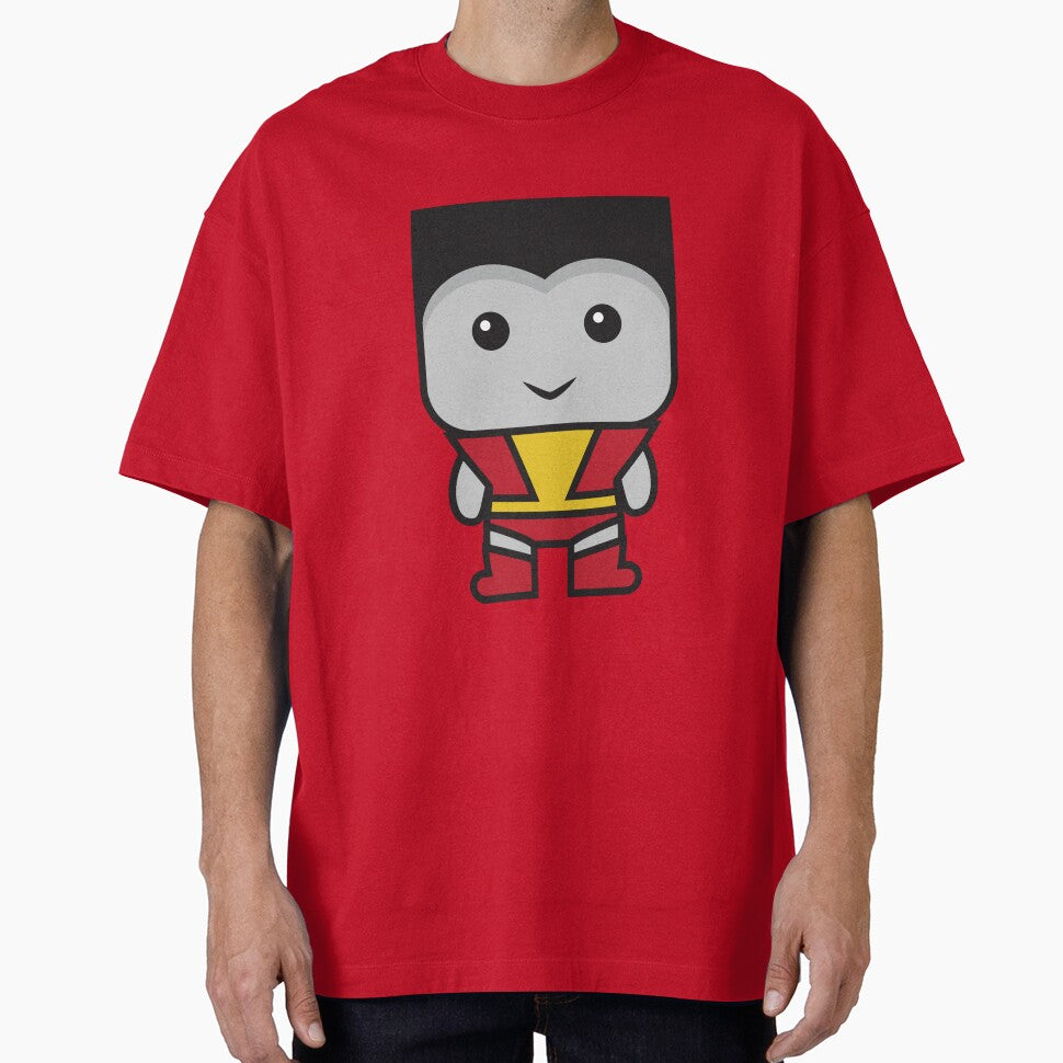 Cute Colossus X-Men Chibi Sticker | Marvel Superhero Cartoon Character Casual Print T-Shirt