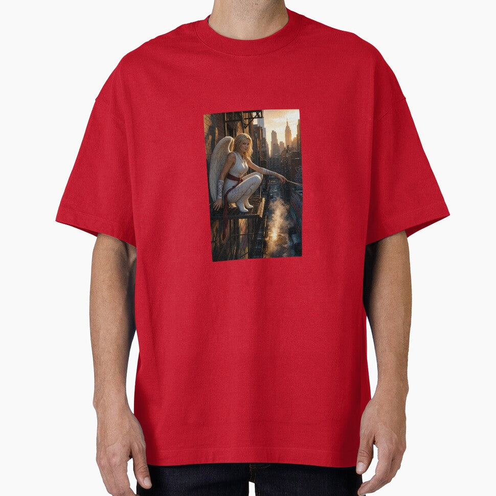 Angel in White on Spiderman Brand New Day NYC Casual Print T-Shirt