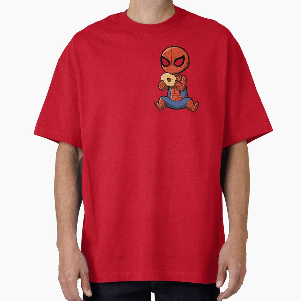 Baby Spider Bagel Break - Trendy Hilarious Comic Spider Art Eating Food Meme Cartoon Costume Everyday Graphic Tee
