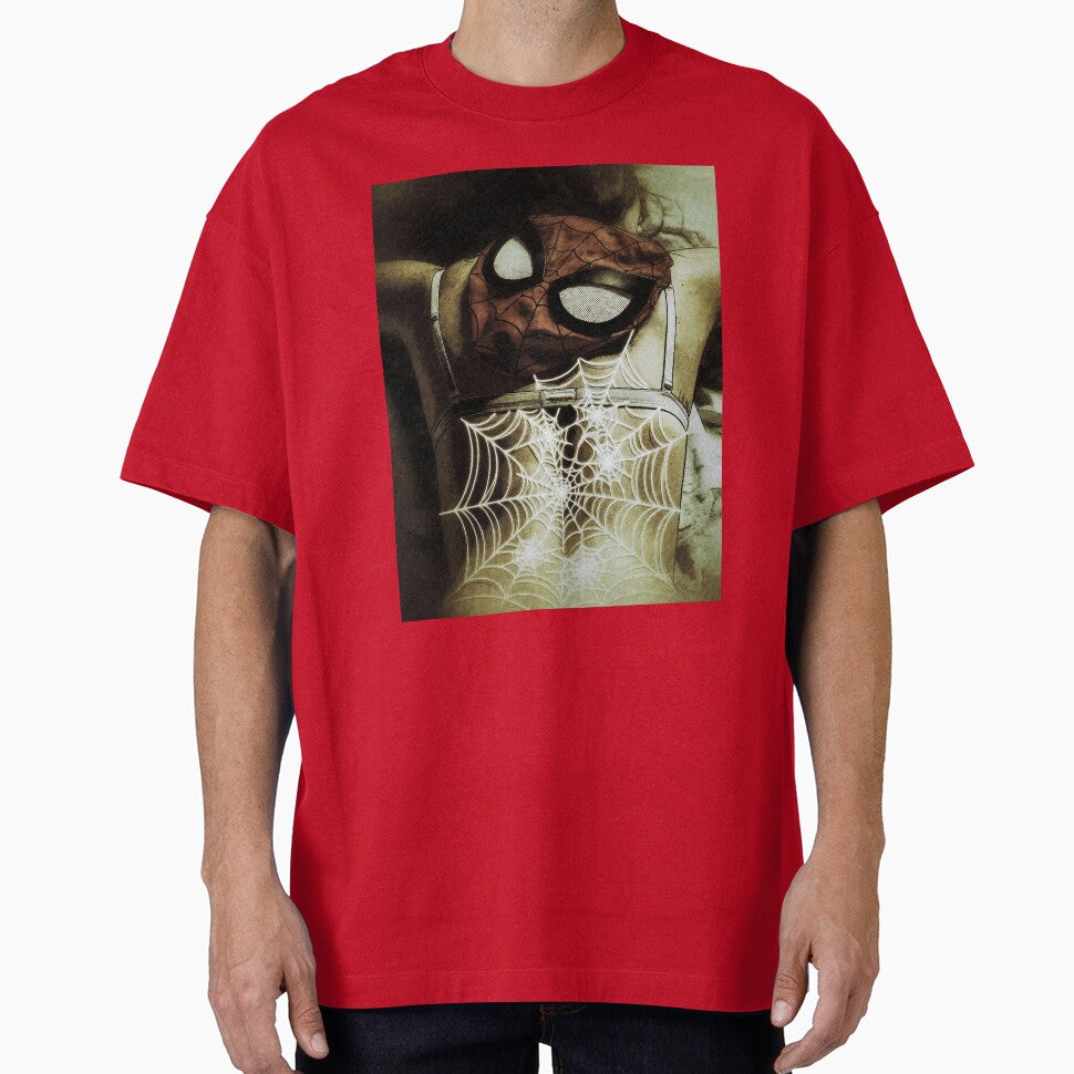 Behind the Mask - Spider Web Comic Art Vintage-Inspired T-Shirt