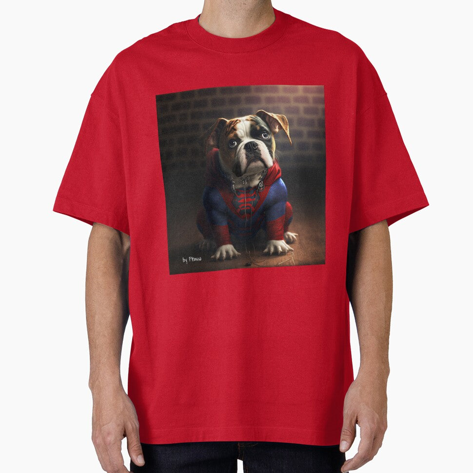 Cute dog wearing a spiderman costume - bulldog spiderman Vintage-Inspired T-Shirt