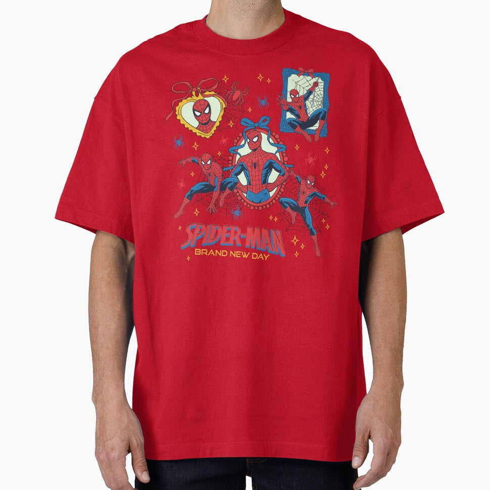 Comic Style Web Hero Collage With Bow Frame Design Graphic T-Shirt