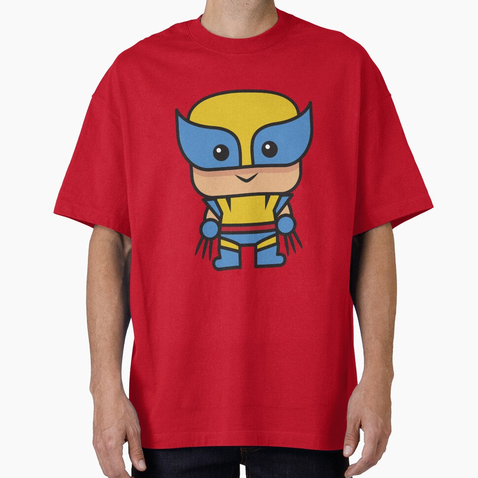 Cute Claw Hero Chibi ÿ Kawaii Mutant Superhero Cartoon | Minimal Comic Style Design Casual Print T-Shirt