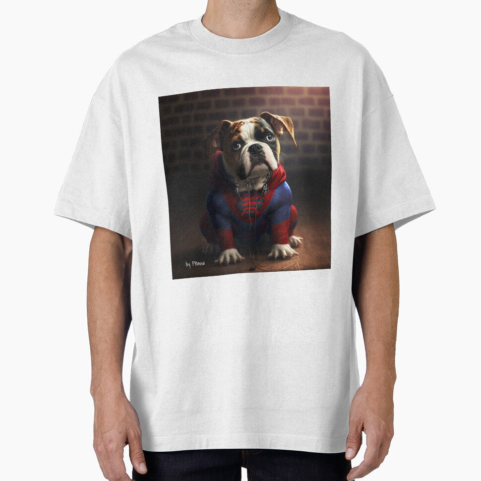 Cute dog wearing a spiderman costume - bulldog spiderman Vintage-Inspired T-Shirt