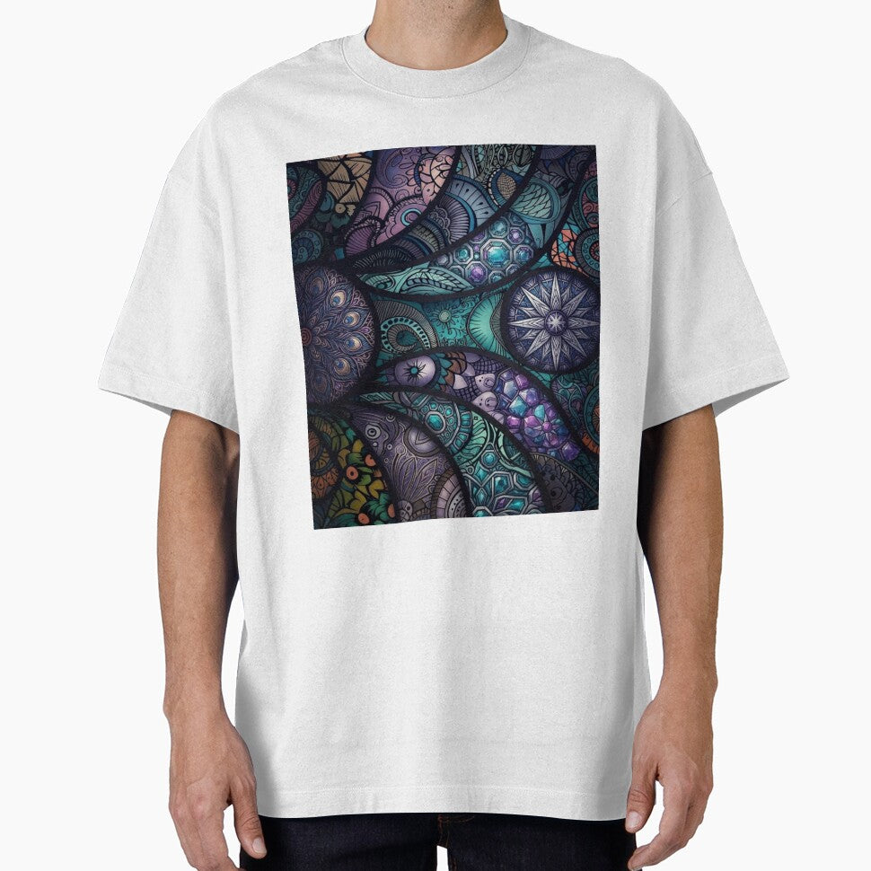 Abstract Boho Mandala Mosaic Pattern Everyday Graphic Tee