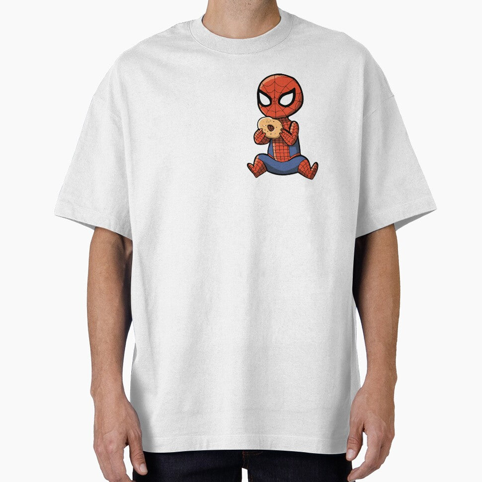 Baby Spider Bagel Break - Trendy Hilarious Comic Spider Art Eating Food Meme Cartoon Costume Everyday Graphic Tee