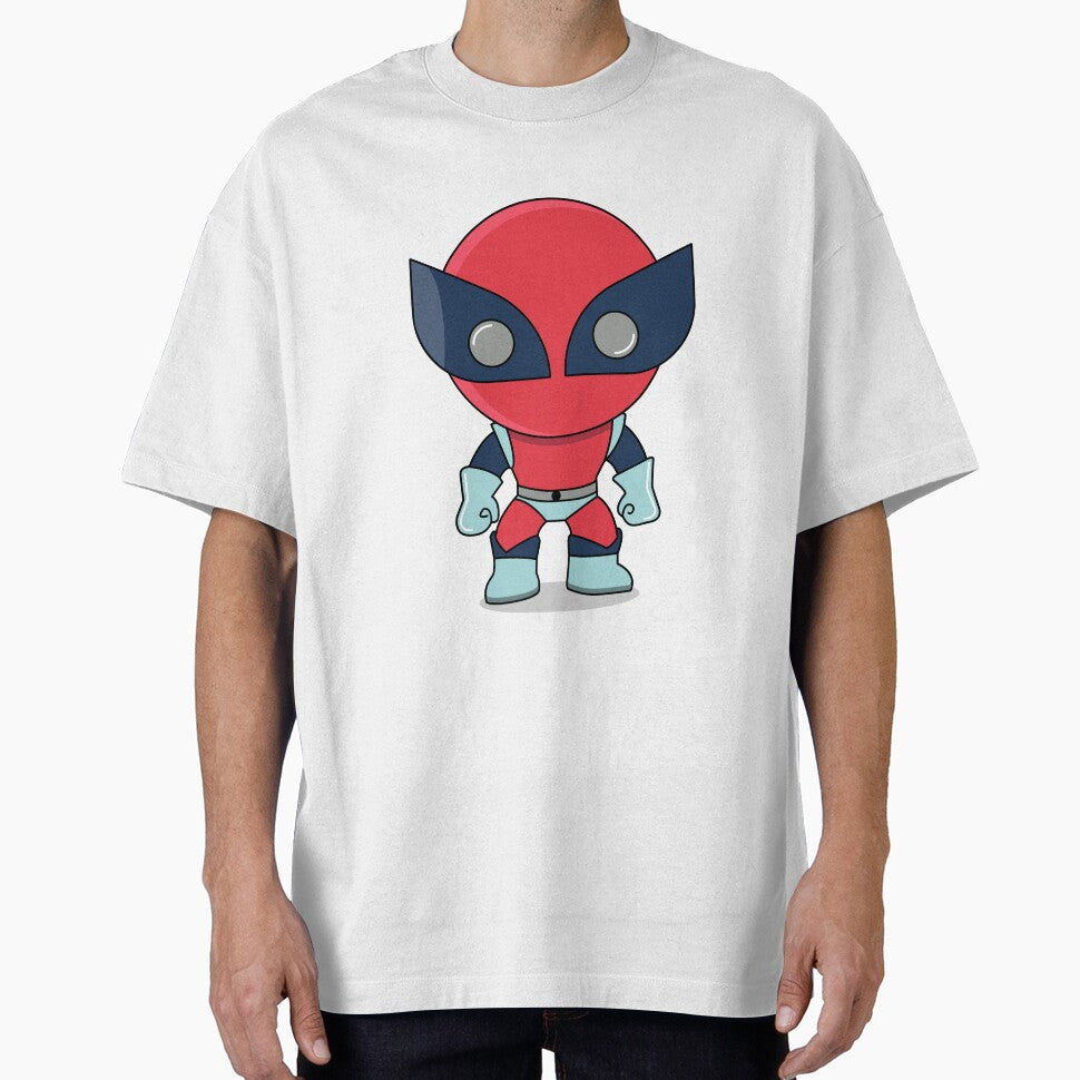 Cute Red Superhero Mascot Sticker | Chibi Comic Character | deadpool Vintage-Inspired T-Shirt