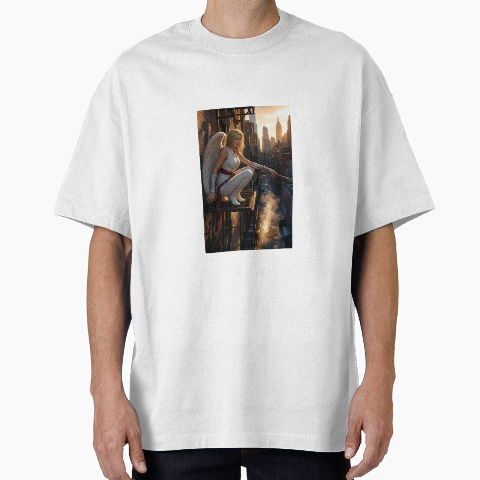 Angel in White on Spiderman Brand New Day NYC Casual Print T-Shirt