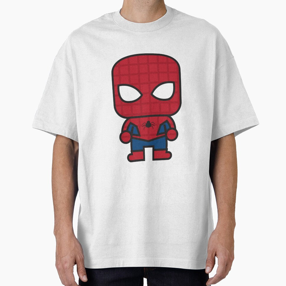 Cute Web Hero Chibi ÿ Kawaii Masked Superhero Cartoon | Minimal Comic Style Design Graphic T-Shirt