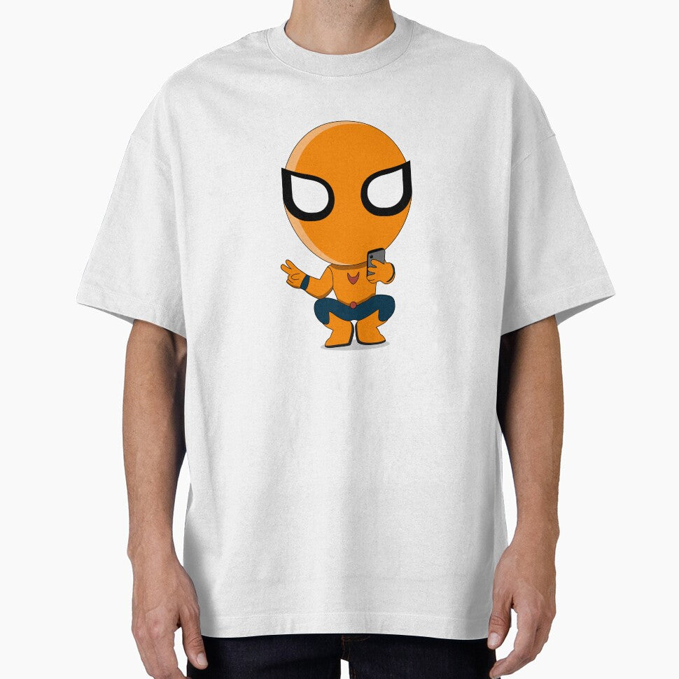 Cute Orange Superhero Mascot Sticker | Chibi Cartoon Hero Character | Cute Orange Superhero Mascot Cartoon Sticker | Chibi Comic Character Graphic T-Shirt