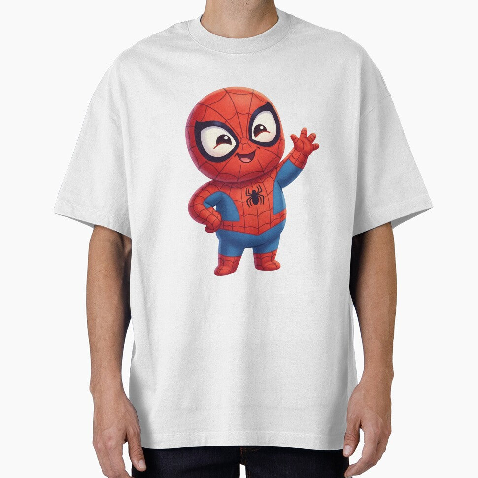 Cute Web Hero Waving | Kawaii Superhero Cartoon | Kids Friendly Character Sticker & Tee Design Vintage-Inspired T-Shirt