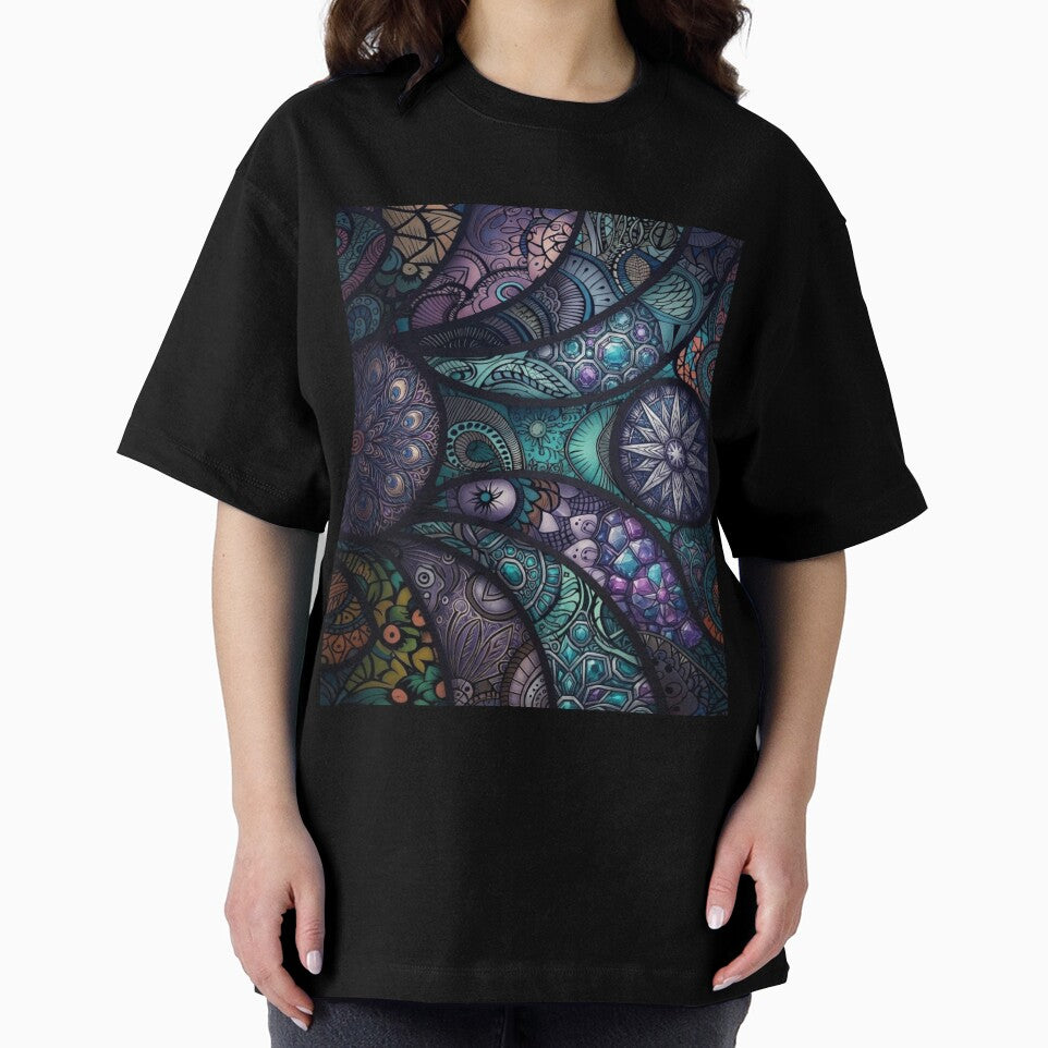 Abstract Boho Mandala Mosaic Pattern Everyday Graphic Tee