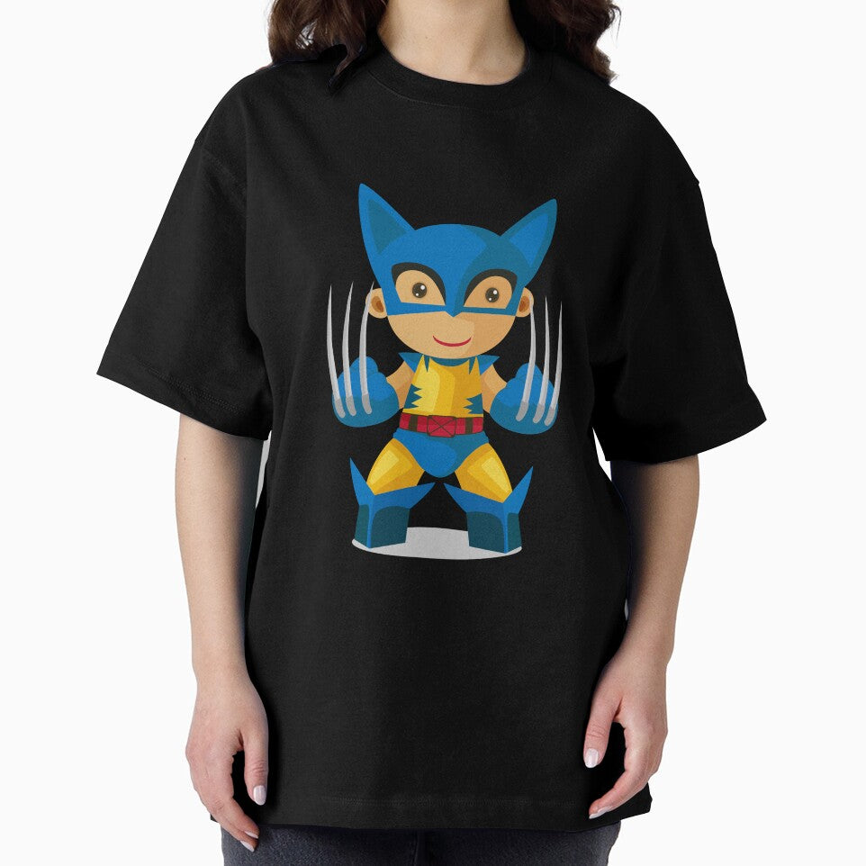 Cute Chibi Wolverine Superhero Cartoon Sticker | Adorable Comic Hero Vector Art Classic Graphic Shirt